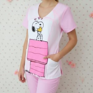 Conjunto de Snoopy tono rosado